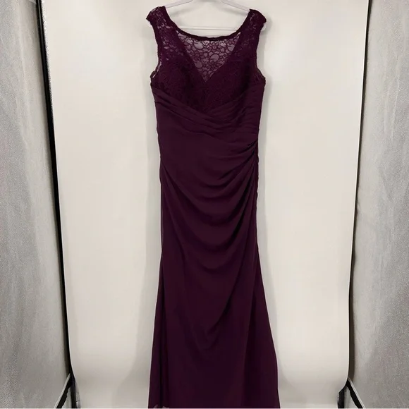 MoriLee Wine Purple Bridesmaid Dress Plus Size 18
